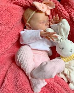 Dolls BZDOLL Realistic 50cm Soft Silicone Asleep Cute Reborn Baby Doll With 3Dpainting Skin, Alive 20inch Newborn Bebe Birthday Gift