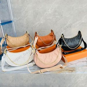 Designer Bag Over the Moon Women Handbag Purse äkta läderkedja Crossbody Väskor 2022 Fashion Lady Thread Tote 34CM338I