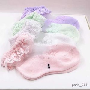 Calzini per bambini mesh maglia sottile calzini da ragazza di cotone con increspatura della principessa di fiori trasparenti calzini bianchi per bambini neonati