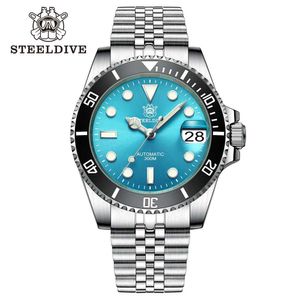 Armbandsur SD1953 Hot Selling 41mm Steel Submarine 30AtM Waterproof NH35 Automatic Mens Diving Reloj med Glow Ball Y240425