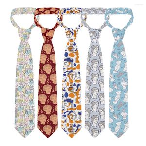 Bow ties divertente cartone animato personaggio di cartone animato stampare maschile maschile casual 8cm novità accessori unici per feste di matrimonio regali di business