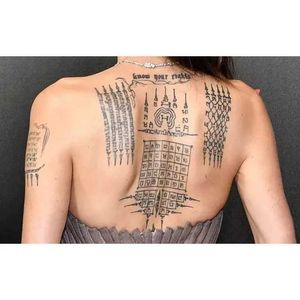 Tattoo Transfer 1PC Disposable Tattoo Stickers Indian Sanskrit Waterproof Simulation with Trendy Sanskrit Design for Exotic Body Art 240426
