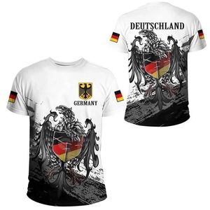 Tactical T-shirts German emblem national flag camouflage T-shirt mens tank top tactical top 3D German military camouflage printed T-shirt short sleeved 240426