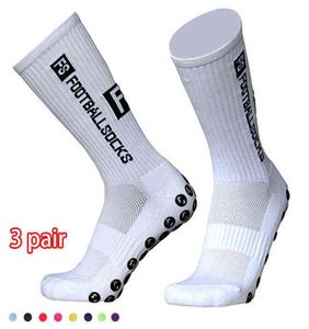 3 Par de futebol FS Meias de futebol redondo Silicone Cup Grip Anti Slip Soccer Socks Sports Men Mulheres Baseball Rugby Socks 2201059135213