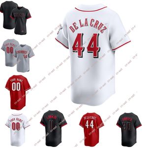 Kırmızılar Özel Beyzbol Formaları Elly de La Cruz Joey Votto Barry Larkin Pete Rose Ken Griffey Johnny Bench Evden uzakta Jersey Erkek Kadın Gençlik S-3XL