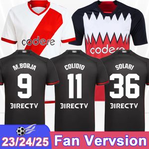 2024 River Plate Mens Soccer Jersey 23 24 Herrera Barco Fernandez Solari M. Lanzini Home Away 3 -я черная футбольная рубашка с коротким рукавом.