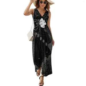 Lässige Kleider Damen in schwarzem Kleid elegante Frauen Kawaii Maxi gegen Neck Design Boho Beach Langkoreanische Mode übergroße Vestido