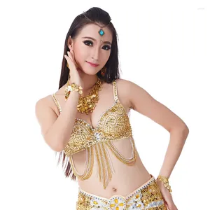 Stage Wear Belly Dance Bra Sexy Costume Top Dancer Beauty Back Bielizna ręcznie robione koraliki haftowane