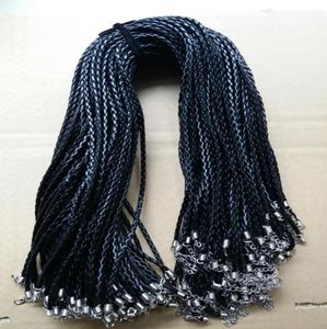 Corde nera da 18quot fai -da -te in pelle PU di corde con fermo di aragosta per la catena estesa per la collana di ciondoli che producono multicolo9383787