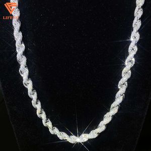 Mode smycken isade ut kedjor Vitt guldplätering 925 SLIVER KORDKedjan Moissnanite Diamond Necklace For Women Men