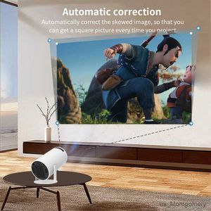 Projektörler Hy300 Pro 4K Akıllı Projektör Taşınabilir Mini 1080p WiFi 200ansi Allwinner H713 TV Ev Sineması Sineması HDMI Android 11.0 Projektör