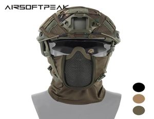 AirSoftPeak Tactical Full Face Mask Hunting Headgear Balaclava Mesh Mask Paintball Защитный CS MASKS2024951