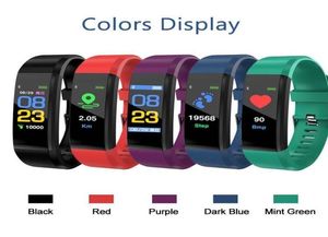 Tela inteira Tela colorida Smart Wrist Bracelet Rastreador de fitness Pedômetro Ratesse Banda Freqüência cardíaca Monitor de pressão arterial para Android1740319