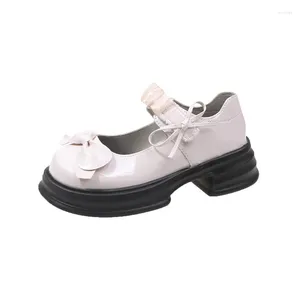 Scarpe eleganti 2024 Spring Autumn's Fashion's Fashion Casual-Heels Fid-Heels Bow Mary Jane Pump Platform Bath Mouth Platform Teli High Female