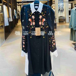 Original 1to1 Buurberlyes Designer Kläder Kvinnor Floral Dress Silk Högkvalitativ plädklänning med original logotyp