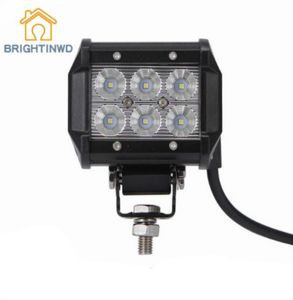 BrightInwd 6000K LED reflight Work Light Wodoodporny IP67 18W 12 V Offroad Truck Truck Lampa Odwracanie 1232V7663334