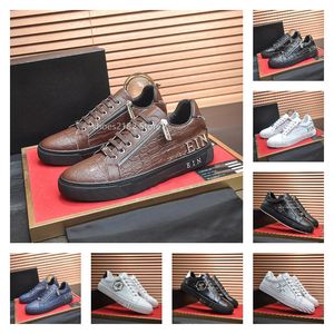 Męskie buty plein Low-tops koronkowe luksusowe designerskie moda klasyczny Y2K Wysokiej jakości skórzany skórzany gumowy nit pp czaszki wzór trampki oddychające rozmiar 38-44