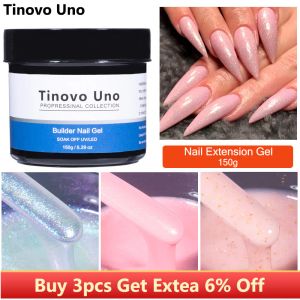 Gel tinovo uno 150g builder nagel gel för förlängning glitter poly konstruktion gel hybrid lack uv semi permanent akryl skönhetskonst
