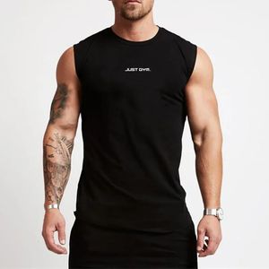 Letnia zbiornik na siłowni Top Men Bawełniany kulturystyka fitness Tleevevela Bezkres Trening odzieży odzieży Men Compression Sportsła Kamizelki 240410