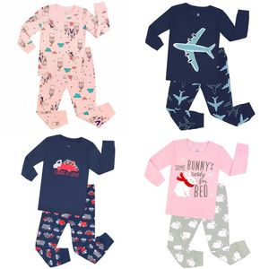 100% Cotton Long Sleeve Pajamas for Kids Toddler Boys Night Wear Girls Pijamas 2 to 3 4 5 6 7 Years Cute Rabbit Children Pyjamas 240418