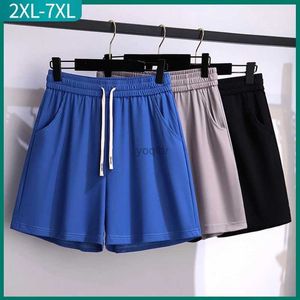 Kvinnors shorts Nya 2023 Womens Summer Plus Size Womens Sports Shorts Big Loose Blue Wide Ben Thin Running Shorts 3XL 4XL 5XL 6XL 7XLL2404