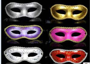 Women Men Mask Mardi Gras Party Masquerade Halloween COSPLAY Dress Ball Performance Unisex Colored Drawing Masks Christmas Wedding6883101