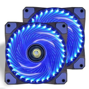 Pads 2pcs 120mm 33 Led Pc Case Cooling Fan Super Silent Computer Led High Airflow Cooler Fans Cpu Coolers and Radiators