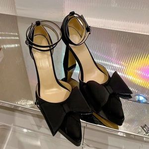 Brand Luxury Shoes Button Dress Shoes Water Diamond Button Bow Sandals Designer Platform Heel Cool 12.5cm High Heels Women's Wedding Shoes Banquet Shoes #02596