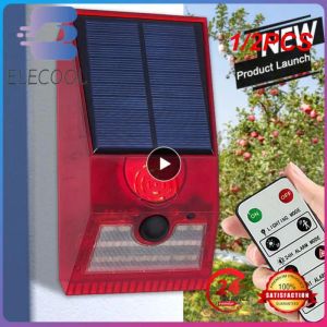 Zubehör 1/2pcs 2in1 Solar Motion Sensor Detektor Alarmlicht Fernbedienung Sirene wasserdicht 129 dB Sirene Lampe für Haus im Freien im Freien