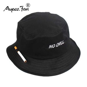 Chapéus de aba larga Chapéus de balde 2021 Solid Black Mens e Chapéu de balde feminino Cigarro Frango bordado Free Hip Hop Fishing Hat para adultos unissex panamá panamá chapéu chapéu plano 240424