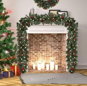 Fiori decorativi ghirlanti natalizi ghirlanda di vite sospesa artificiale con bacche rosse per scale camino camino mensole interno outd7419255