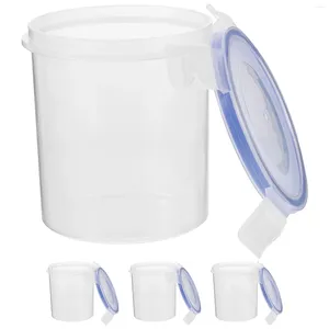 Lagerflaschen 4 Stcs Plastikbehälter Getreide Cup Cup Joghurt Deckel großer Mund Lebensmittel tragbare Milchgläser