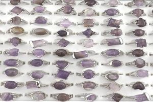 Natural Amethyst Stone Rings Gemstone Jewelry Women039s Ring Bague 50pcs Valentine039s Day Gift7412388