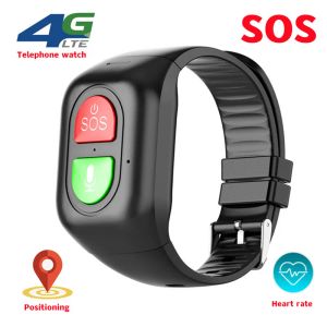 Uhren ältere GPS -Tracker 4G Telefon Uhr SOS ONE Key Call Antiwipping Tracker Sportträger Armband Herzfrequenz Blutüberwachung