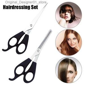 Hair Scissors 1 or 2 pieces/set salon stainless steel teeth clipper beauty thin trimming bangs hairstyle tool set Q240426