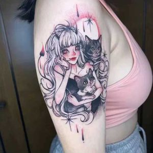 Tatuagem Transferência de tatuagens Dark Tattoo adesivos de tatuagem de longa dica d'água adesivos corpora