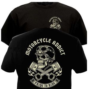 Herren-T-Shirts Motorrad Biker Hubschrauber Bobber Motorrad Print Tshirrt Männer Sommer Black Short Slve Men T-Shirt O-Neck Strt Shirt T240425