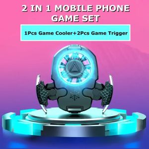 Игроки Z02 Mobile Phone 2 в 1 ABS Pubg Game Cooler с кнопкой кнопки L1 R1 для iPhone Android Gamepad Controller Joystick