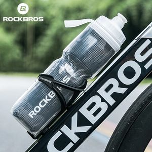 Rockbros Portable Isolated Water Bottle 750 ml Cycling Bike Kettle Bottle PP5 Material Fitness Running Camping Toming 240416