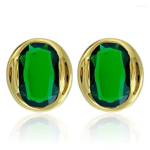 Brincos de garanhão jóias para mulheres 2024 Declaração de piercing Emerald Green Mulher Brincha Acessórios Bijouterie Ano Feminino Presente