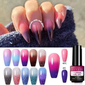 Esmalte de lírio de liliário troca de cores térmicas Alteração de gel de 3 camadas de 3 camadas de brilho de merda de unhas unhas UV Gel Varnish unha Gel Polish 5ml Y240425