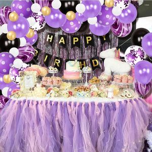 Party Decoration Black Gold Flag Wave Point Purple Balloon Wreath Wedding Birthday Baby Shower Metal Garland Arch Kit