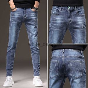 Designer Jeans Mens Blue Jeans Herrfjäder/Summer Slim Fit Thin Jeans Men's Youth Elastic Jeans Men's Leggings