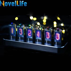 Saatler Novelife Tube Saat Nixie Tüp Saat Kiti Dijital Takvim Durak Çürekçisi 6 Bit LCD Time Fotoğraf Ekran Yaratıcı Masa Dekorasyon Hediyeleri