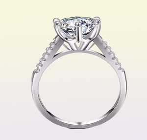 Yhamni Pure Solid 925 Srebrne pierścienie Zestaw Big 2 CT Diamond zaręczynowy pierścionek Real Srebrne Ślubne Pierścienie dla kobiet XJR0399899110