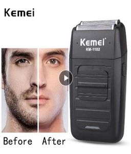 KEMEI KM1102 SHARGELEM BEZBELNY SHAVER dla mężczyzn Twin Blade Wzajemne broda BRAZY