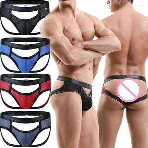 Underpants 4pcs/lot sexy da uomo slip da uomo aperto bumale homme mutandine cavo out glice sacchetto blutto jockstraps maschi