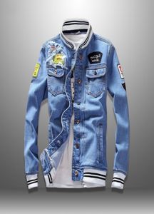 Ebaihui Denim Jacket Men Men Осенняя мода Cool Mens Mens Mens Jean Jackets Spring Casual Sate Outwear Stand Motorcycle Cowboy 27541750