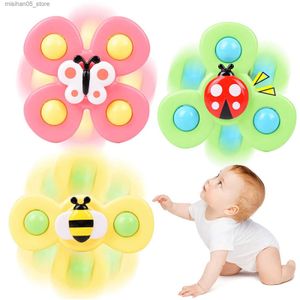 Sand Play Water Fun 3 pieces of Sution Cup Fidget rotating toys for children and babies to relieve stress educational shower baby games joystick gifts Q240426