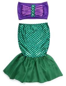 Mergulho ITFABS Cosplay Grils vestidos de fantasia Mermaid Tail Princesa Ariel Dress Cosplay Fantas